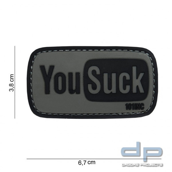 Emblem 3D PVC You Suck grau/schwarz