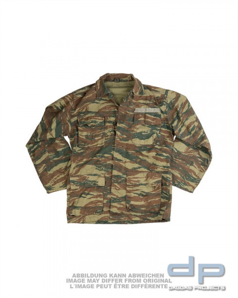 GRIECH.FELDJACKE ′TYP BDU′ LIZARD CAMO GEBRAUCHT 5 Stück