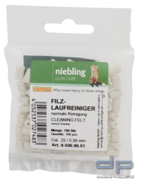 Niebling Filz Laufreiniger Normal (5,56mm) 100 Stück