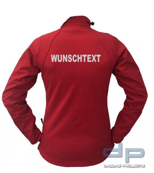 Softshell Damenjacke rot Größe; XS Wunschaufdruck möglich