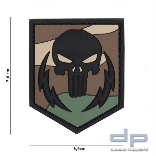 Emblem 3D PVC Punisher thunder strokes woodland