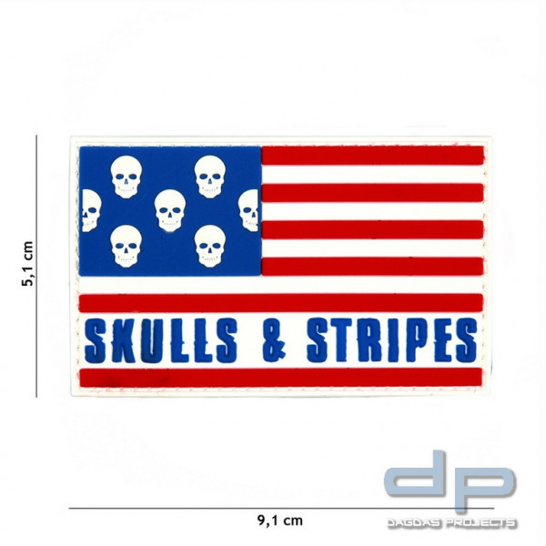 Emblem 3D PVC Skulls &amp; stripes big skulls