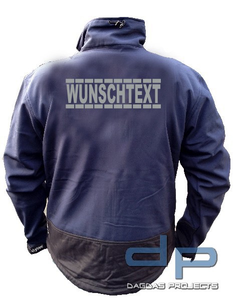Behörden Softshell Jacke blau/schwarz mit umrandeter Schrift "ORDNUNGSAMT", Größe: L