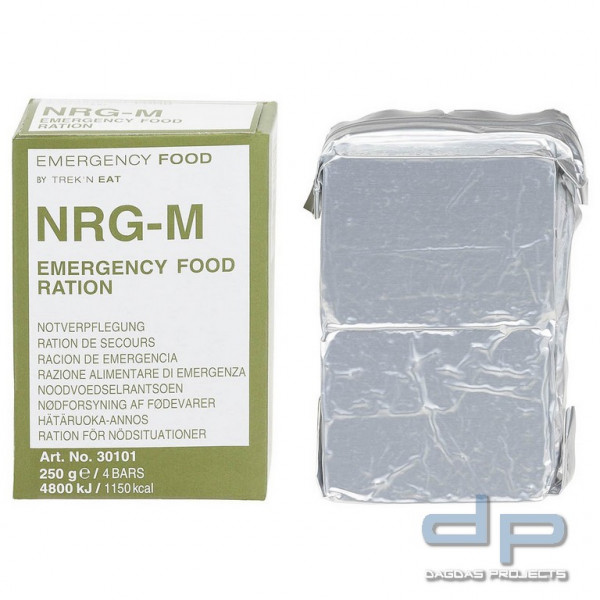Notverpflegung, NRG-M, 250 g, (4 Riegel), 7% Mwst.