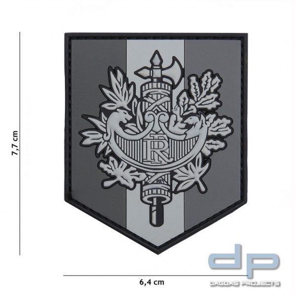 Emblem 3D PVC Französiches Schild grau