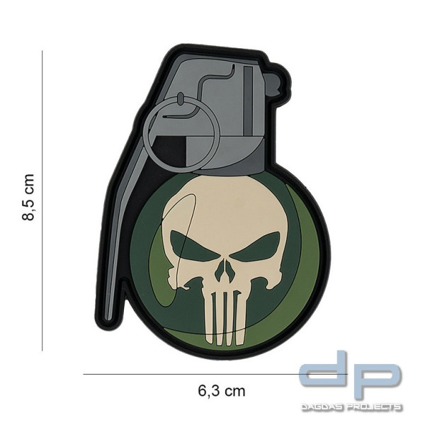 Emblem 3D PVC Handgranate Punisher Schädel #9079