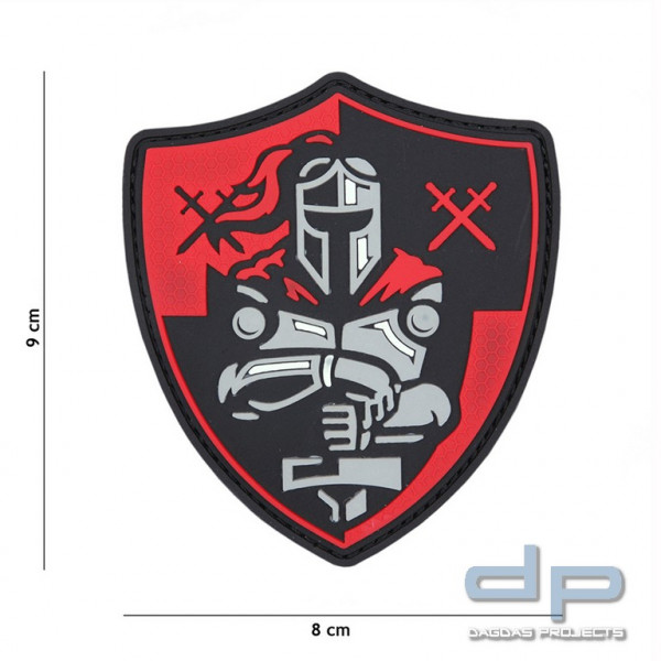 Emblem 3D PVC Ritter Scchild rot