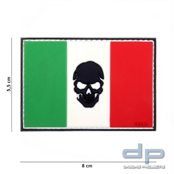 Emblem 3D PVC Flagge Italien + Skull