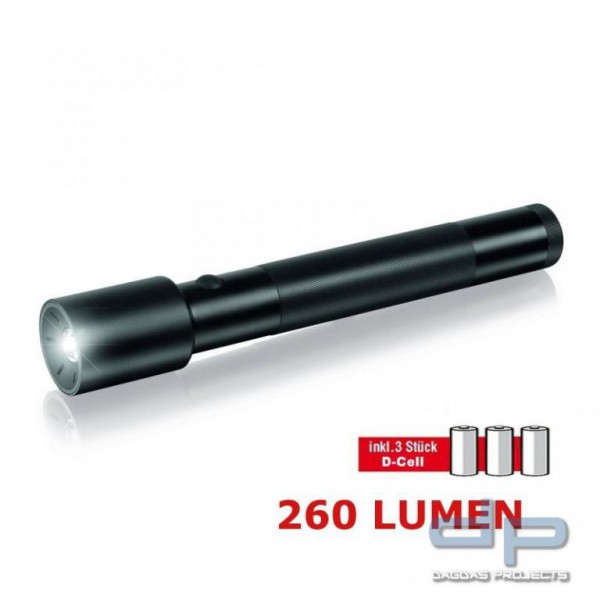 ANSMANN® FUTURE T500F LED-Stablampe arretierbarer Schalter, schwarz
