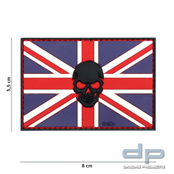 Emblem 3D PVC Flagge U.K. + Skull