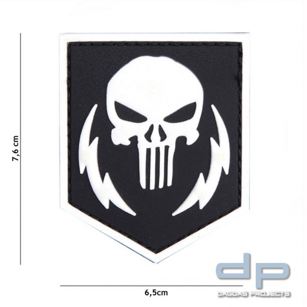 Emblem 3D PVC Punisher thunder strokes weiss
