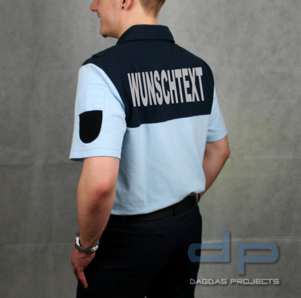 ETZEL Herren Uniform Poloshirt mit dem Aufdruck POLIZEI auf Brust und Rücken Größe: S