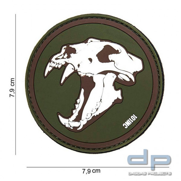 Emblem 3D PVC Sabertooth Tiger grün