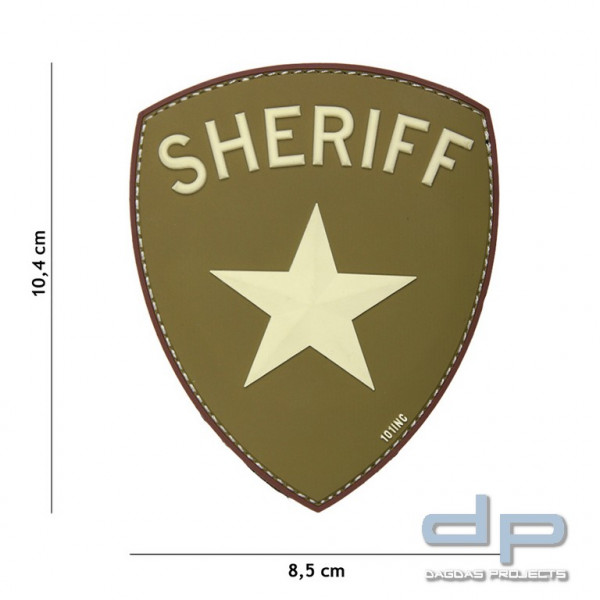 Emblem 3D PVC Sheriff grün