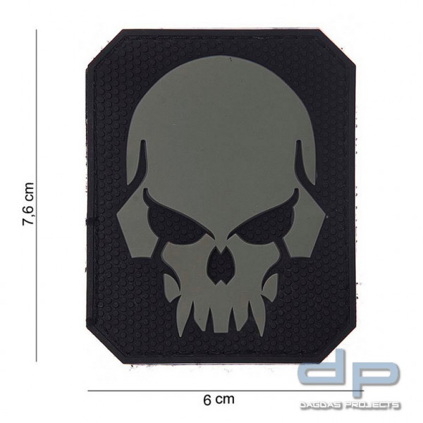 Emblem 3D PVC Pirate Skull grau
