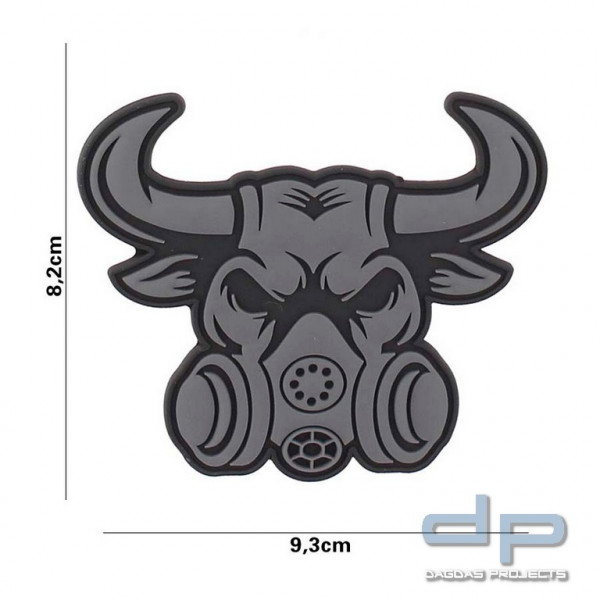 Emblem 3D PVC Gasmask bull grau