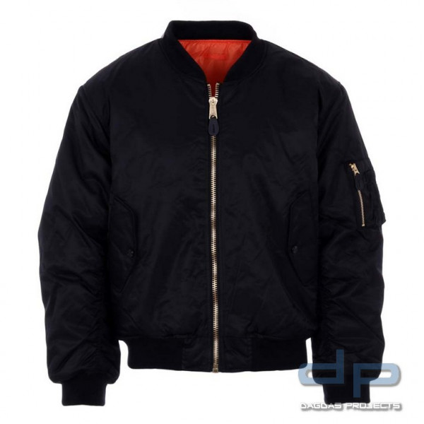 MA-I Bomberjacke Fostex in Farbe: Schwarz, Größe: XS, S und XL