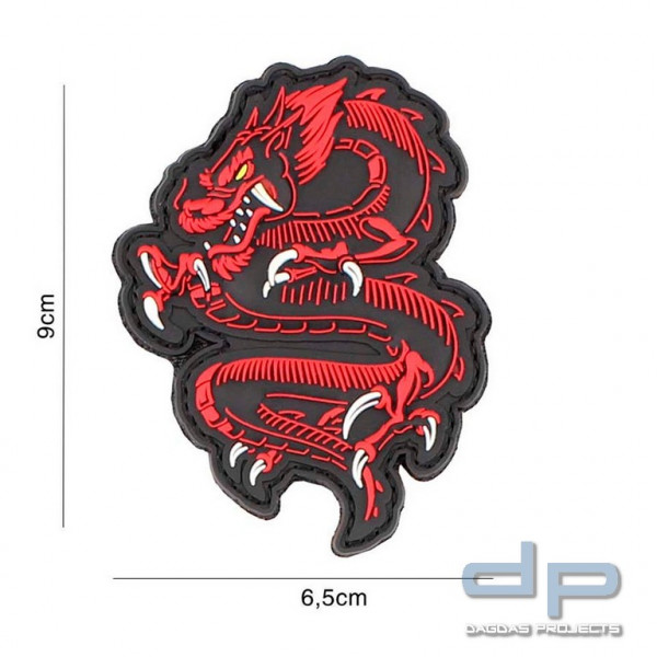 Emblem 3D PVC Dragon rot