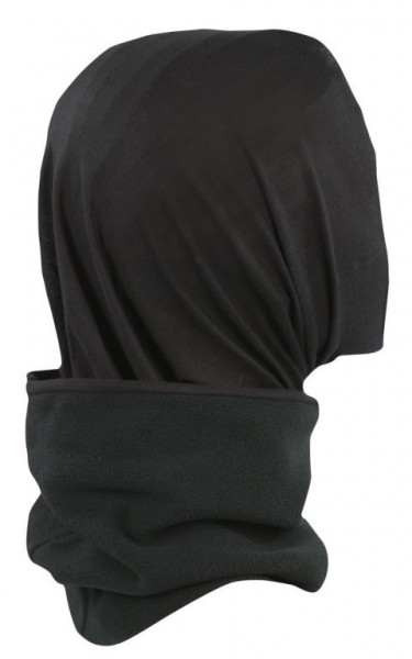 Fleece Rundschal mit Kopfüberzug schwarz