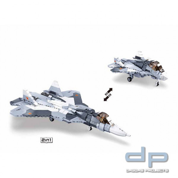 Sluban Grey white jet fighter 2in1 M38-B0986 #16155
