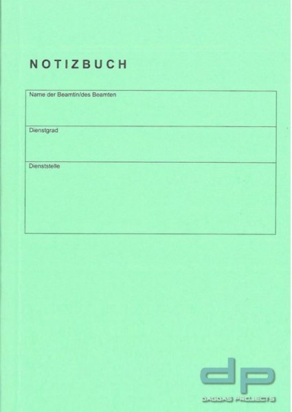 Notizbuch für Polizeibeamte Grün