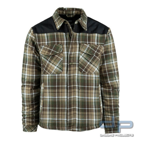 Fostex Bauunternehmer Sherpa Jacke in Braun/Grün