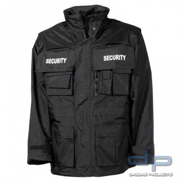Jacke, &quot;Security&quot;, schwarz, wasserdicht, antistatisch Größe: XL, XXL