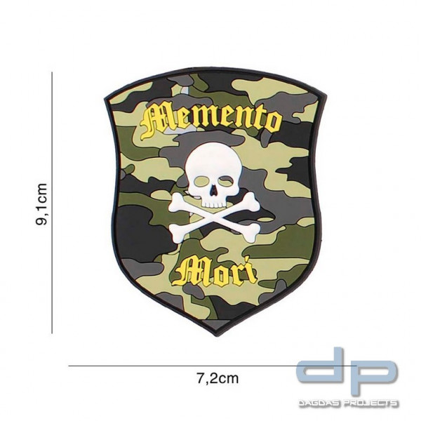 Emblem 3D PVC Memento Mori shield skull woodland