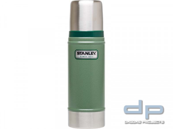 Stanley Classic, Vakuum-Flasche, 0.47 Liter, 18/8 Edelstahl Hammertone grün, Trinkbecher