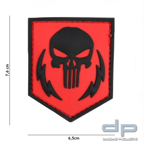 Emblem 3D PVC Punisher thunder strokes rot