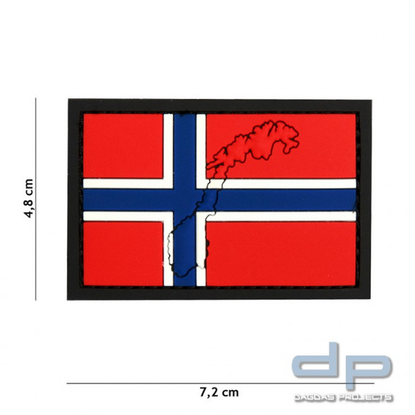 Emblem 3D PVC Norwegen mit Kontur