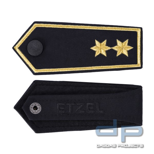 ETZEL® SCHULTERKLAPPEN PAAR 2 STERNE GOLD + UMRANDUNG GOLD
