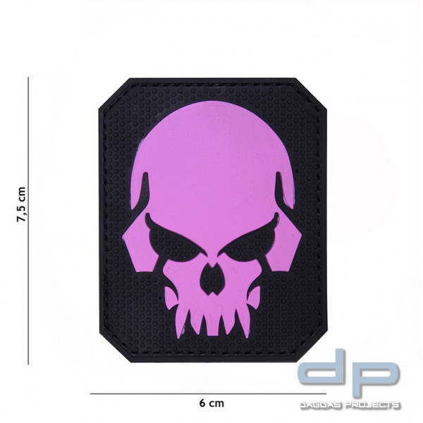 Emblem 3D PVC Pirate skull rosa