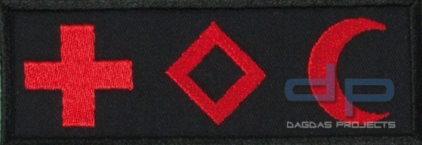 Medic Symbole International Schwarz/Rot auf Klett