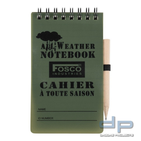 All Weather Notizbuch klein mit Bleistift