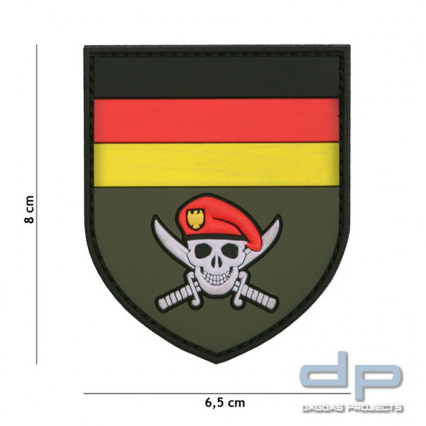 Emblem 3D PVC Deutscher Commando Skull