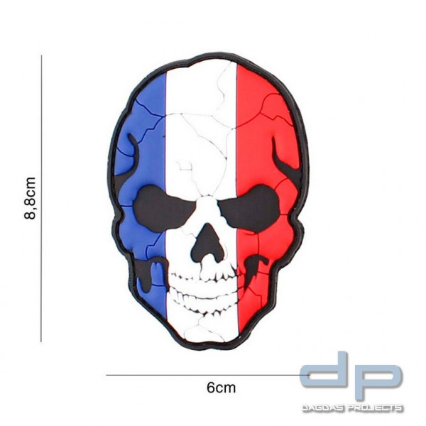 Emblem 3D PVC Skull Frankreich cracked
