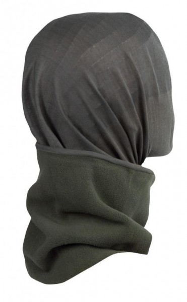 Fleece Rundschal mit Kopfüberzug Oliv