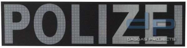 Schriftzug Polizei Schwarz Reflektierend 28 x 7 cm