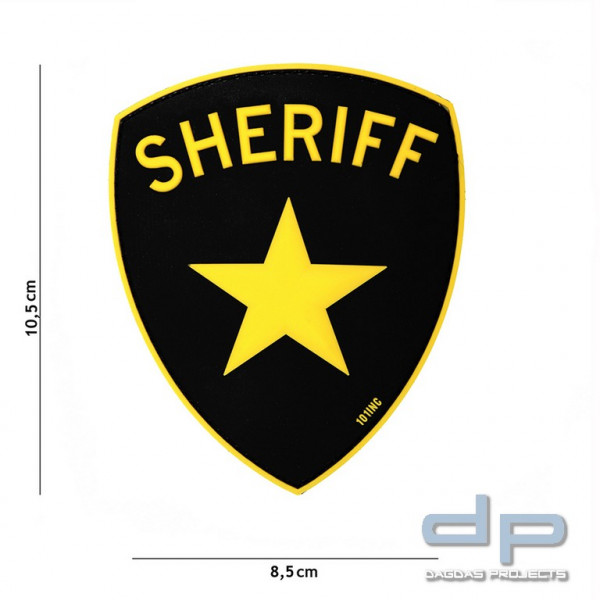 Emblem 3D PVC Sheriff gelb