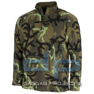 Shirt, &quot;Troyer&quot;, Microfleece, langarm, M95 CZ tarn, 200 g/m²