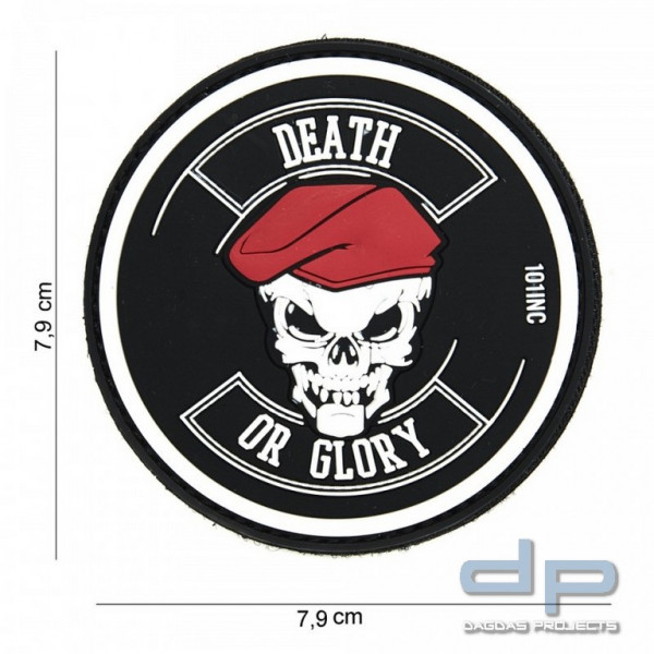 Rubber Patch &quot; Death or Glory &quot;, Größe Ø 79 mm