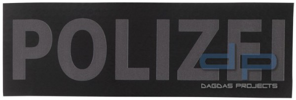 Schriftzug Polizei Schwarz/Grau IR 15 x 5 cm