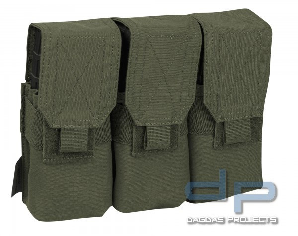 WARRIOR A.S. TRIPLE MOLLE M4 5.56MM MAG POUCH, FARBE: DUNKELOLIV