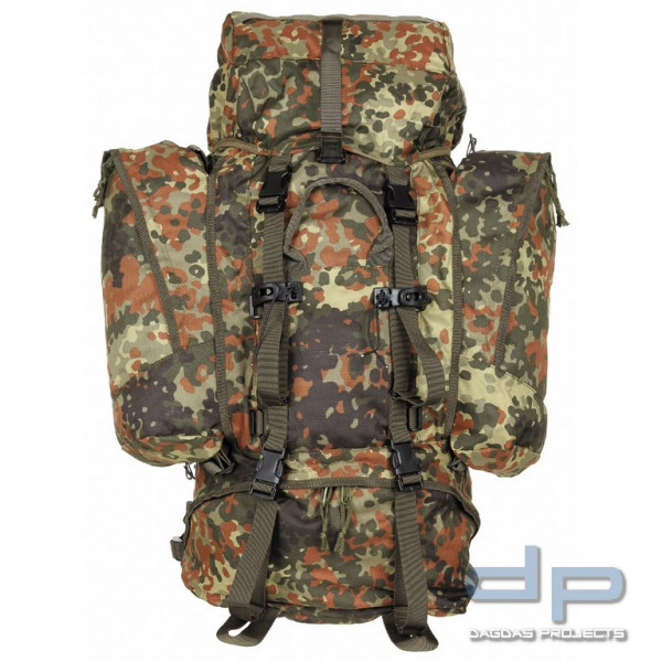 Rucksack,&quot;Alpin110&quot;,flecktarn, 2 abnehmbare Seitentaschen