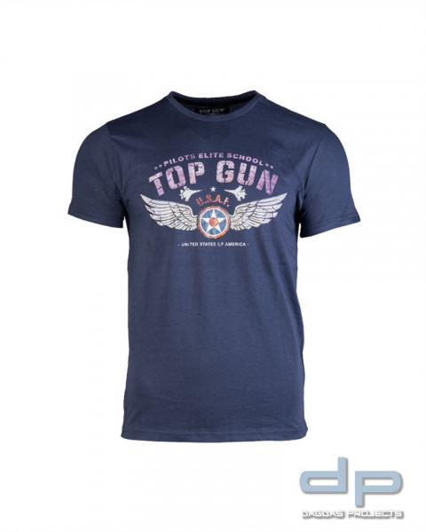 T-SHIRT M.DRUCK ′PILOTS ELITE SCHOOL′ DK.BLAU 3 Stück