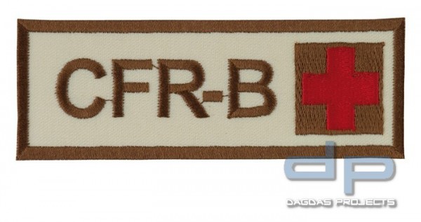 Schriftzug CFR-B mit Kreuz Sand/Braun/Rot auf Klett