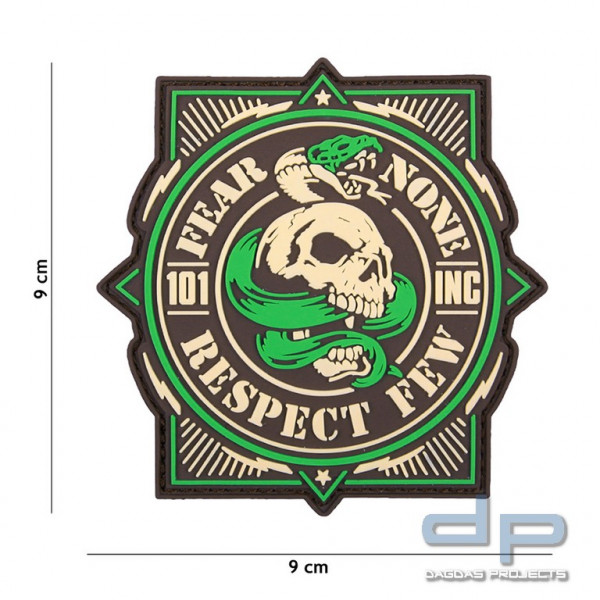 Emblem 3D PVC 101 INC Fear None braun