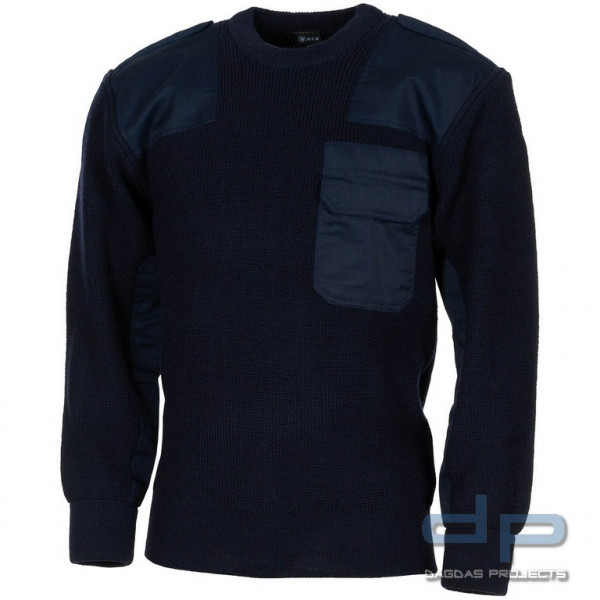 BW Pullover, mit Brusttasche, blau