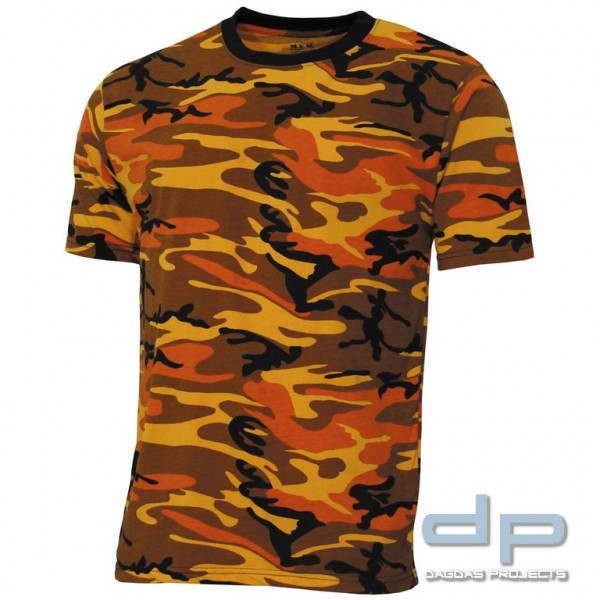 US T-Shirt, &quot;Streetstyle&quot;, orange-camo, 140-145 g/m²